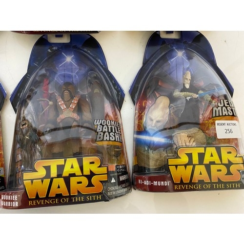 256 - Star Wars Revenge of the Sith, Eight figures in new condition sealed on card, made by Hasbro in 2005... 