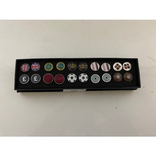 282 - 10 x sets of retro cufflinks in box.