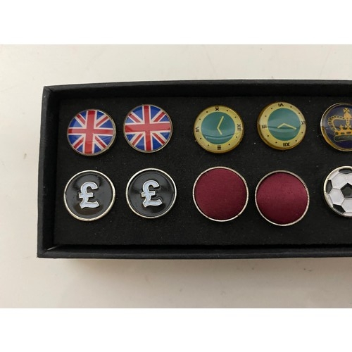 282 - 10 x sets of retro cufflinks in box.