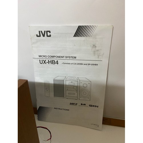 191 - A JVC UX-HB4 hifi system with instruction manual and remote