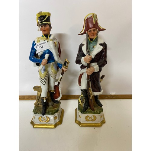 458 - 2 x Cappodimonte {not marked} soldiers. 30cms tall