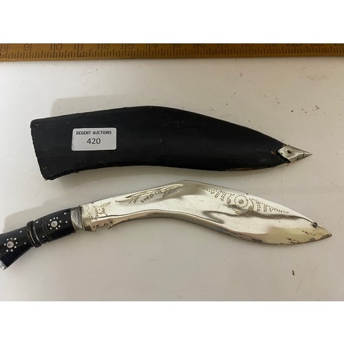 420 - A Kukri and Moroccan dagger, both with sheaths