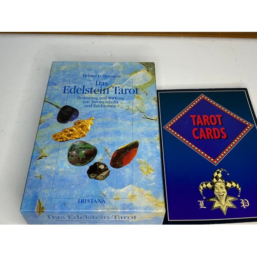 512 - Collection of Tarot cards, mystical cards and books.