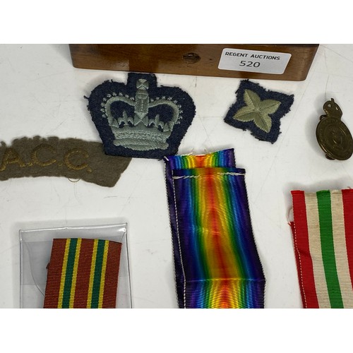 520 - Box of Military medals and pins