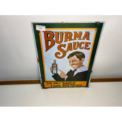 592 - Burma Sauce metal sign 30x40cms