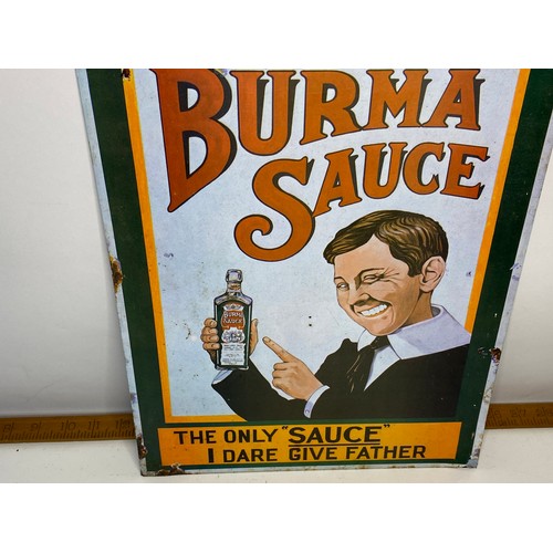 592 - Burma Sauce metal sign 30x40cms