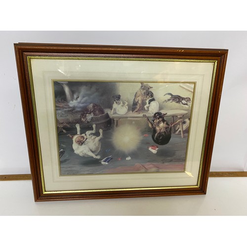 619 - Pair of framed prints, Tug of War, by William Henry Hamilton Trood. 57x46cms