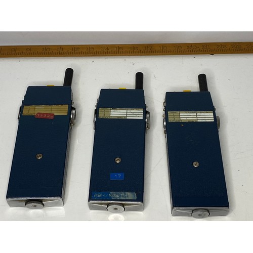 629 - Vintage UHF handportable radio telephones, 3 ex Home Office and 3 Burndept  ex police.