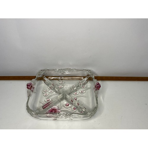 633 - Vintage Misaka embossed glass serving dish