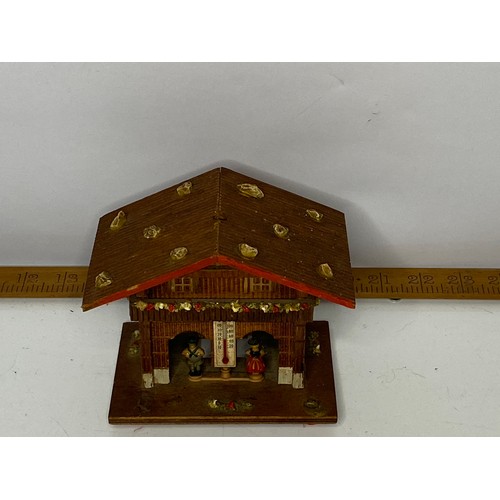 639 - Vintage Swiss Chalet Barometer/Money box and Cuckoo clock