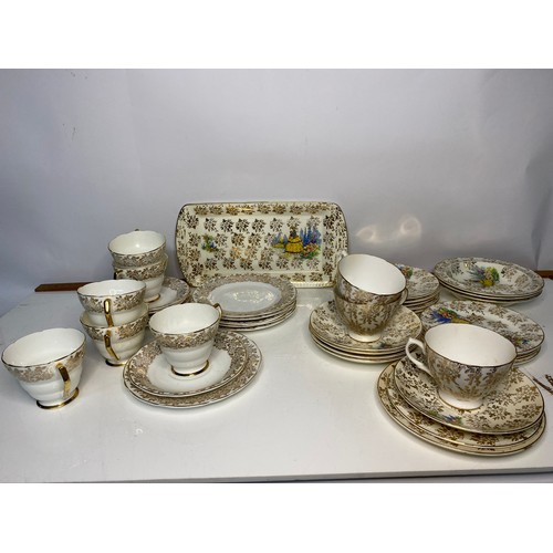 614 - Selection of 41 pieces of vintage china from Portland Pottery and Bowbell. China includes cups, sauc... 