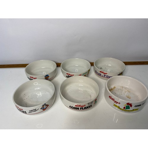 674 - Selection of 6 x Kellogg's cereal bowls, all different.