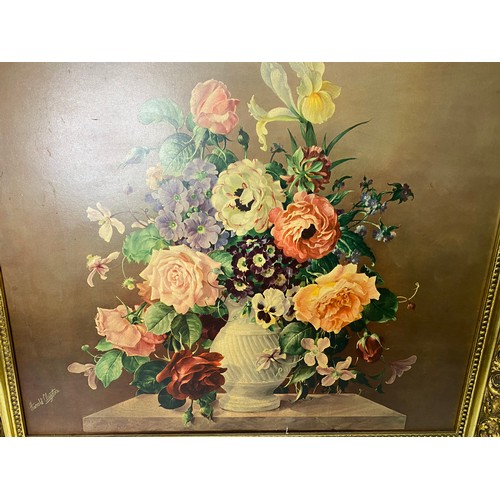 697 - Vintage framed print by Harold Clayton 76x66cms