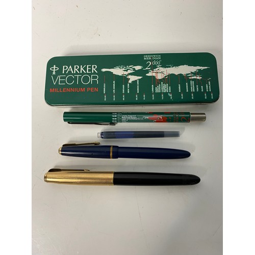 708 - Vintage Parker and Vector Millenium fountain pens