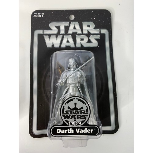 724 - 3 special and exclusive Star  Wars Darth Vader figures in new condition on sealed card made by Hasbr... 