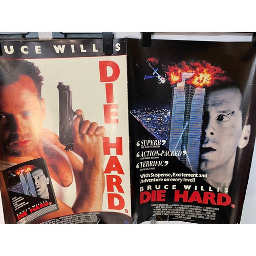 740 - Vintage double sided Die Hard film poster of the movie starring Bruce Willis made in 1988. Measures ... 