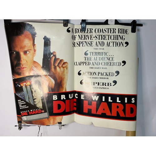 740 - Vintage double sided Die Hard film poster of the movie starring Bruce Willis made in 1988. Measures ... 