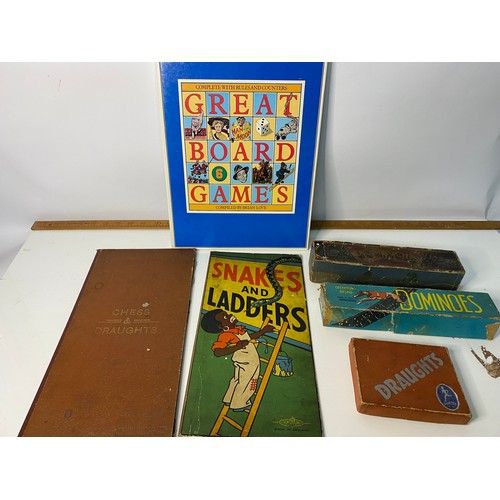 741 - Pre WWII antique boards and games.  Boxed sets of Dominoes one by Spears Games Greyhound Brand and a... 