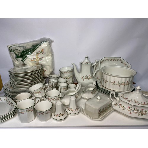 745 - Selection of Johnson Bros Eternal Beau tableware including dinner plates, side plates, coffee pot, t... 