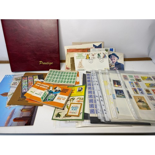 533 - Box filled with stamps and first day covers including mint sets.