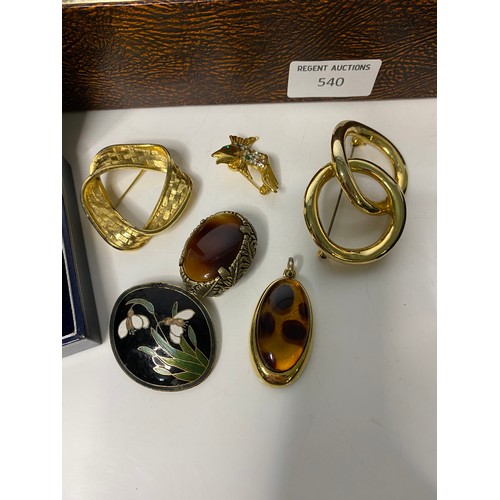 540 - Box of costume jewellery from Sarah Coventry, Miracle, Monet and Moritz