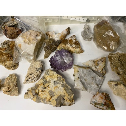 553 - Collection of fossils, rocks and crystals.