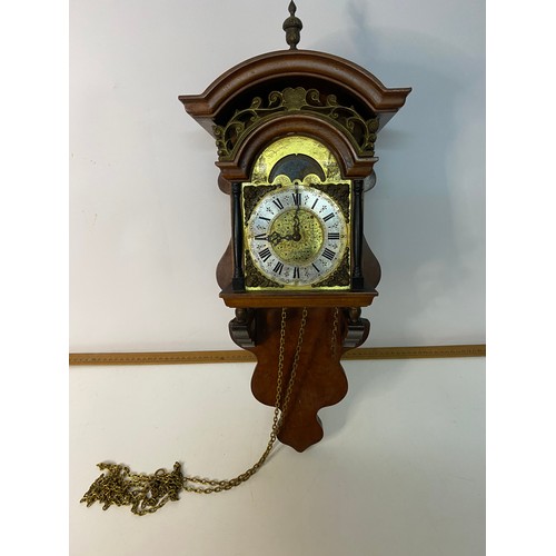 581 - Wooden wall clock in need of some attention and repair.