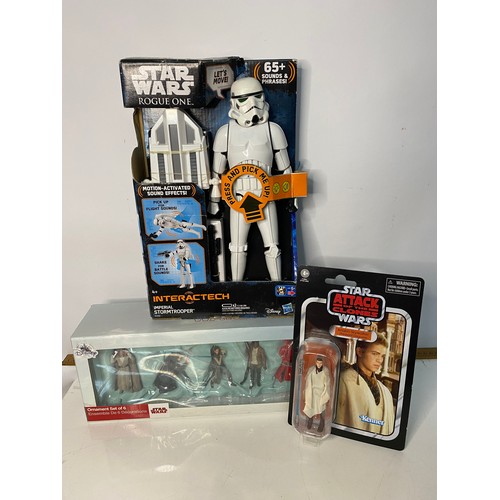 904 - Selection of Star wars figures, an ornamental set of 6 figures, Star Wars Rogue One Stormtrooper fig... 