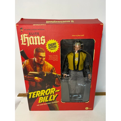 907 - Wolfenstein II: The New Colossus, Terror Billy figure with accessories and poster.