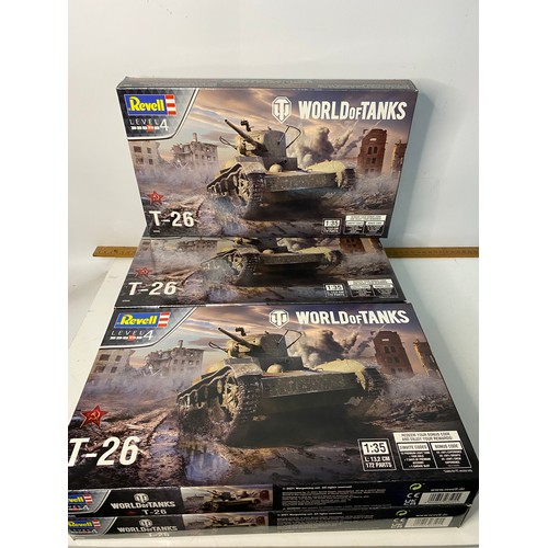 908 - Selection of 5 Revel level 4 World of Tanks T-26 all as new condition.