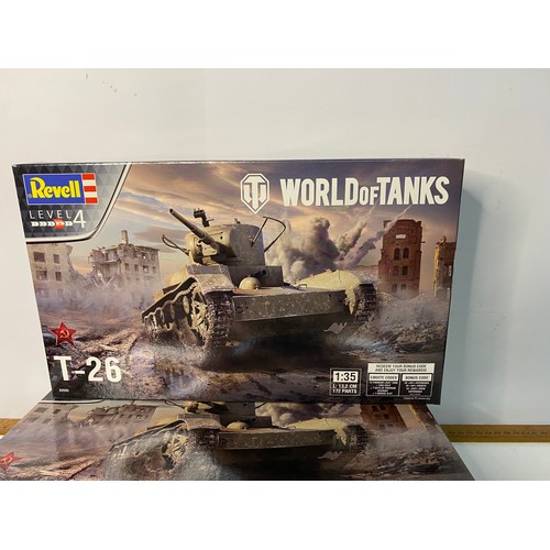 908 - Selection of 5 Revel level 4 World of Tanks T-26 all as new condition.