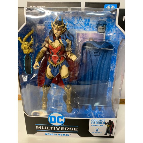 910 - Dark Nights Death Metal Multiverse Wonder Woman and Superman. Also Tony Stark figure from Marvel Mov... 