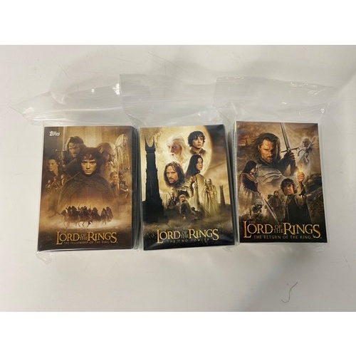 718 - Three complete card sets of Topps The Lord of the Rings. Mint new condition. Fellowship of the Ring ... 