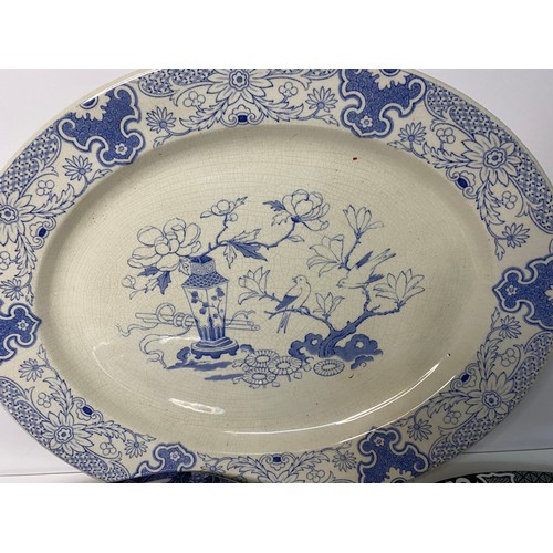 563 - 3 x Victorian Meat Plates from Spode, Masons and Canton