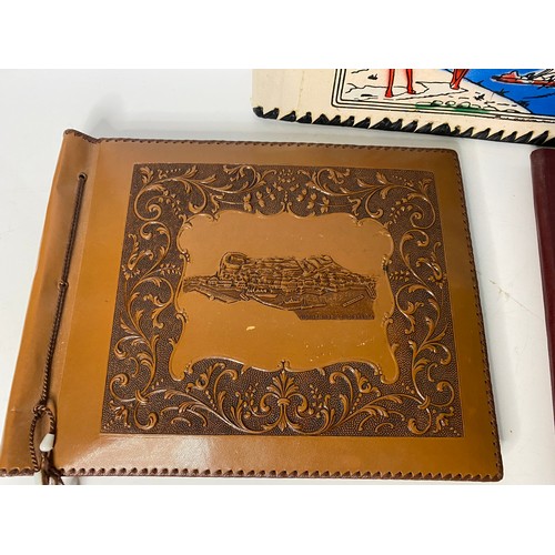 574 - 3 vintage tooled leather Albums and Photo's