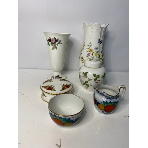 749 - Selection of China vases and trinket pots from Royal Albert, Aynsley, Wedgwood and others.