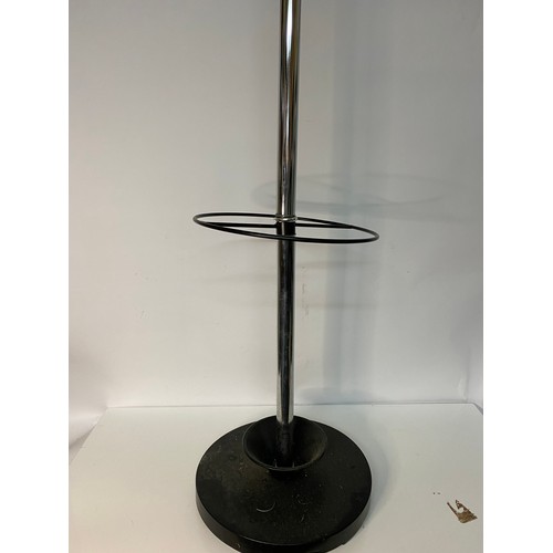 105 - Chrome hat and coatstand measuring 180 cms tall