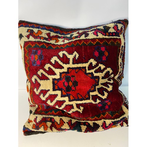 123 - Pair of vintage carpet cushions,