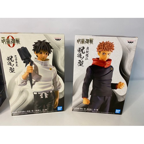 132 - 3 Banpresto JuJutsu Kaisen figures boxed as new.