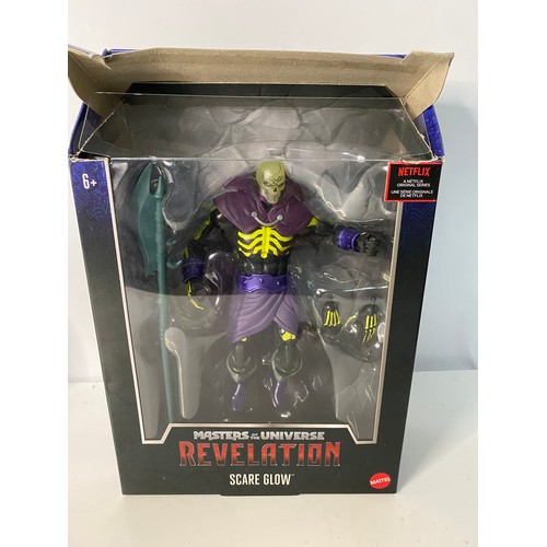 142 - 3 Action figures, Age of Heroes All Might, Masters of the Universe revelation Scare Glow and League ... 