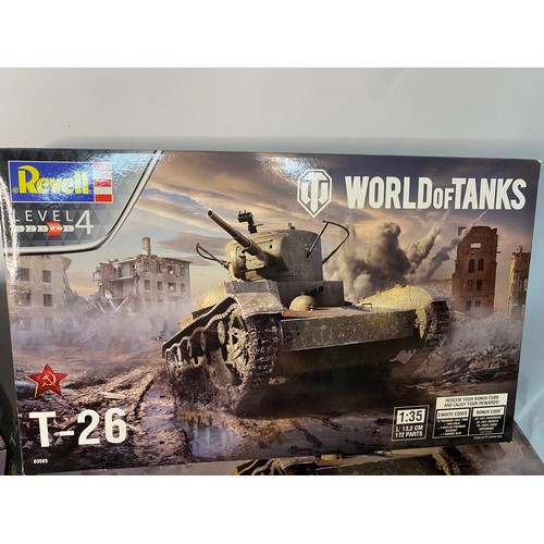 146 - 6 x World of Tanks model tanks from Revell, T-26