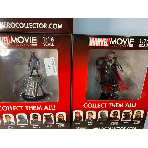 152 - Marvel Movie collection figures includes Winter Soldier, Nick Fury, Rocket, Captain America, Ant-Man... 