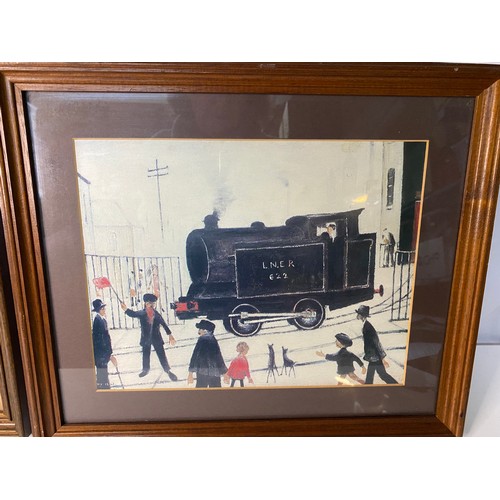 271 - Two Professionally framed Art Prints by L.S. Lowry one entitled Level Crossing and the other unnamed... 