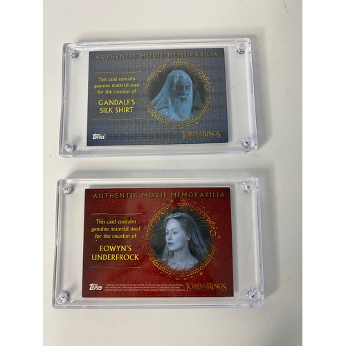 245 - Topps Lord of the Rings, The Two Towers Costume Cards, 2 authentic movie memorabilia costume cards i... 