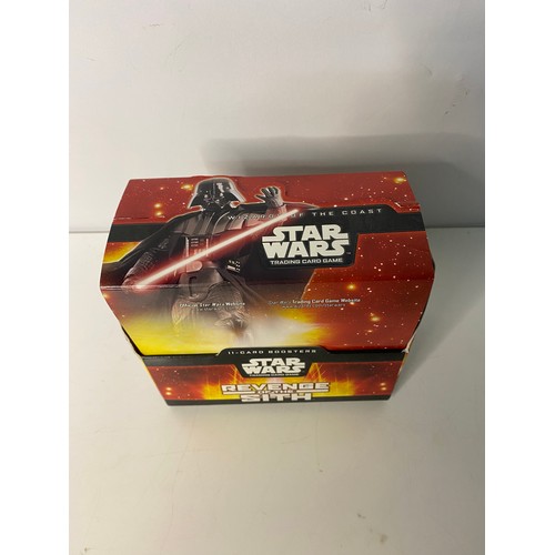 241 - Star Wars Revenge of the Sith TCG, Box of 14 sealed packets containing seven common cards, three unc... 