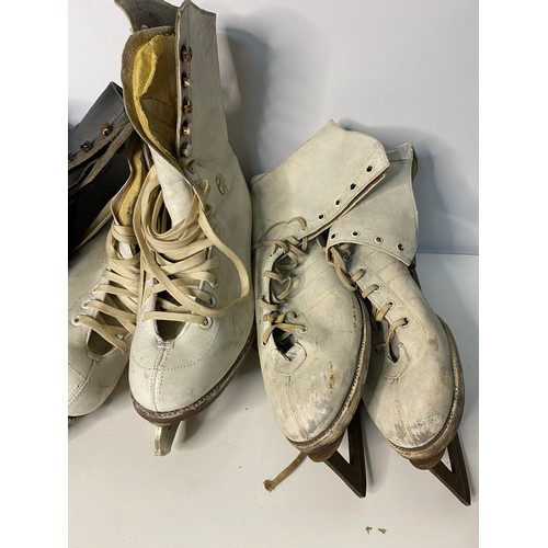 180 - 3 pairs of vintage ice skates