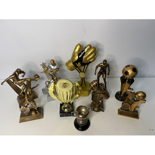 185 - Box of assorted sports trophies