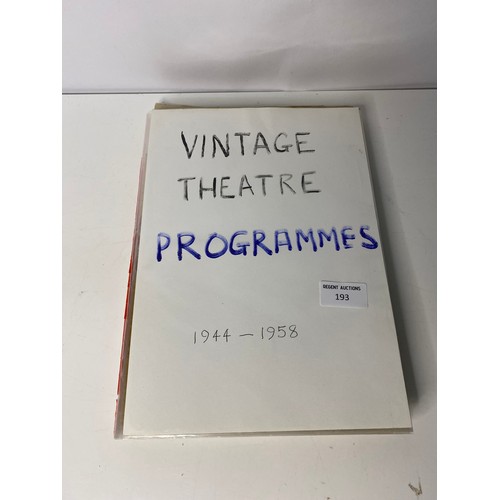 193 - Album of Vintage Theatre programmes from 1944-1958