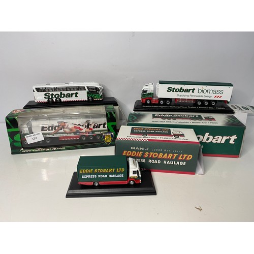 157 - 4 x Eddie Stobart trucks and coach.