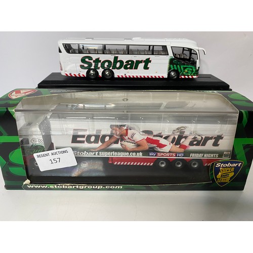 157 - 4 x Eddie Stobart trucks and coach.